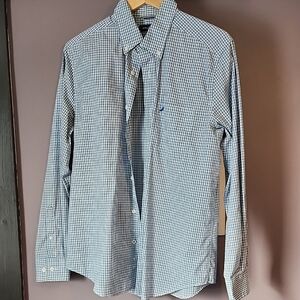 Nautica Men's Blue and White Gingham Shirt